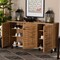 Baxton Studio Winda Modern and Contemporary Oak Brown Finished Wood 3-Door Shoe Cabinet 189-11988-ZORO - alternate 6